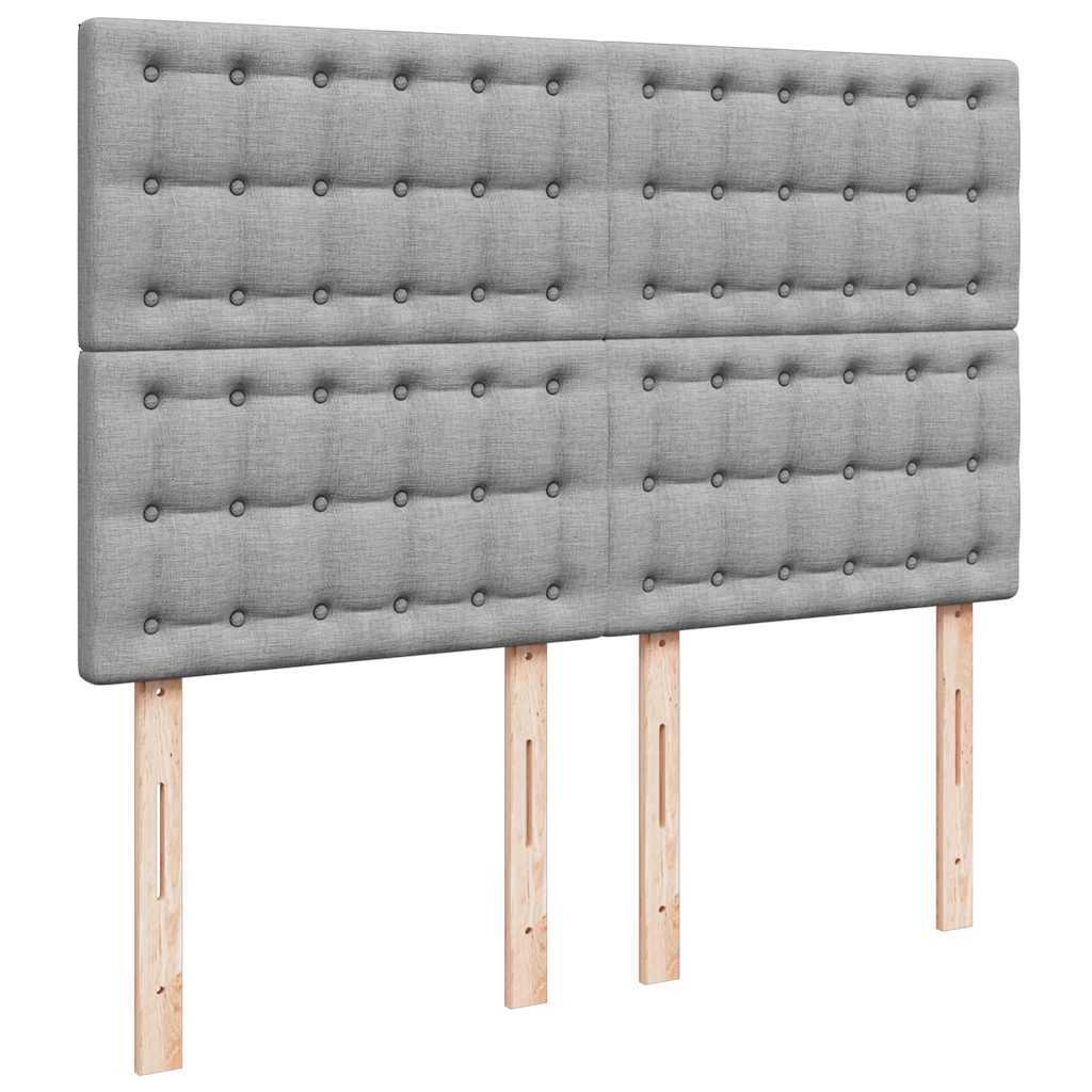Krevet box spring s madracem svjetlosiva 160x200 cm tkanina