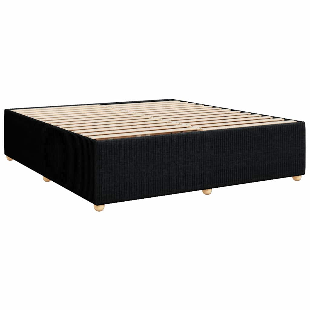 Krevet s oprugama i madracem crni 180x200 cm od tkanine
