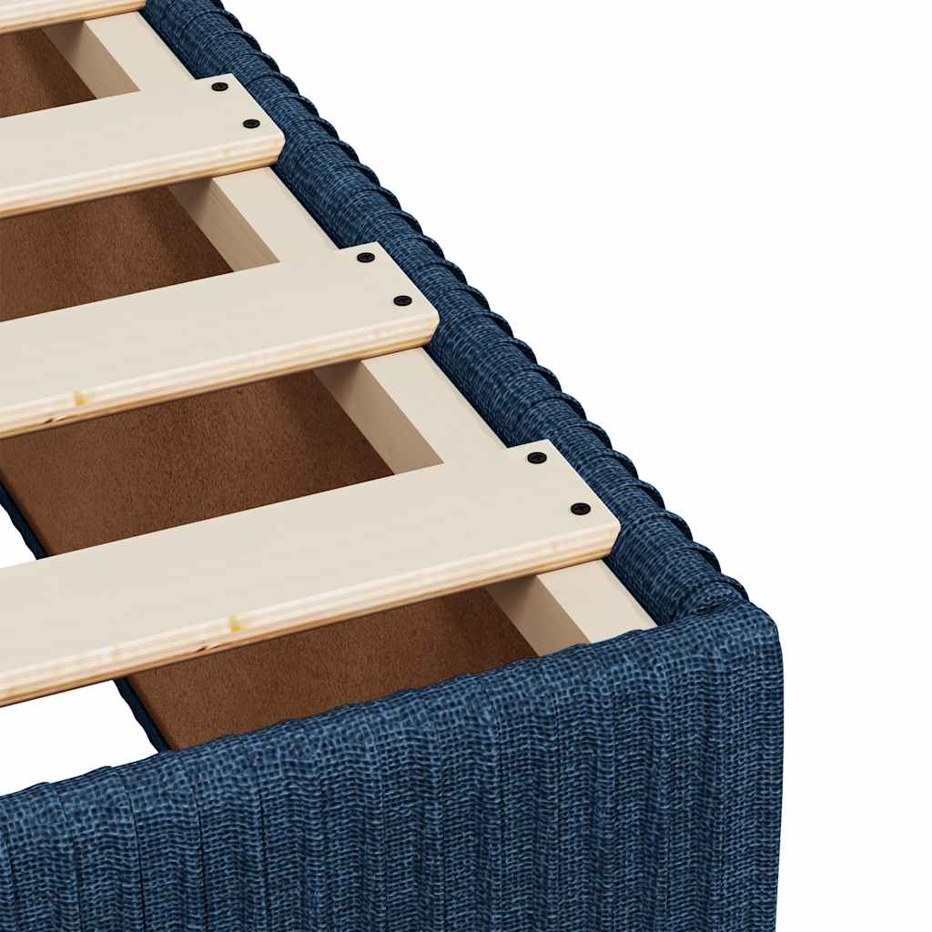 Krevet s oprugama i madracem plavi 200 x 200 cm od tkanine