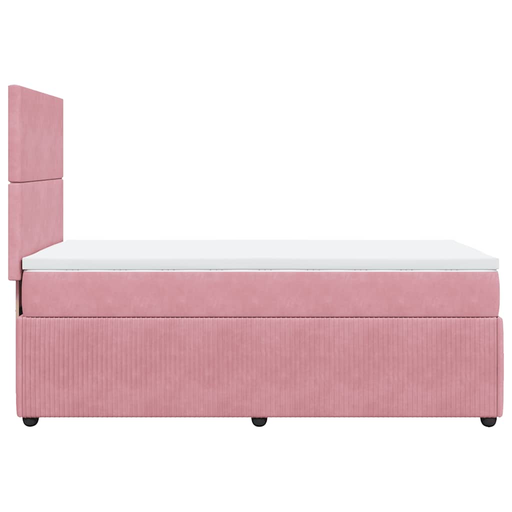 Box spring krevet s madracem ružičasti 80 x 200 cm baršunasti