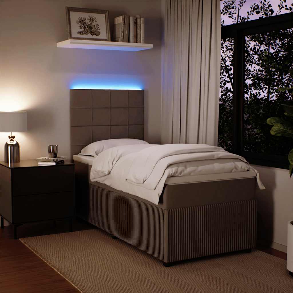 Box spring krevet s madracem svjetlosivi 80 x 200 cm baršunasti