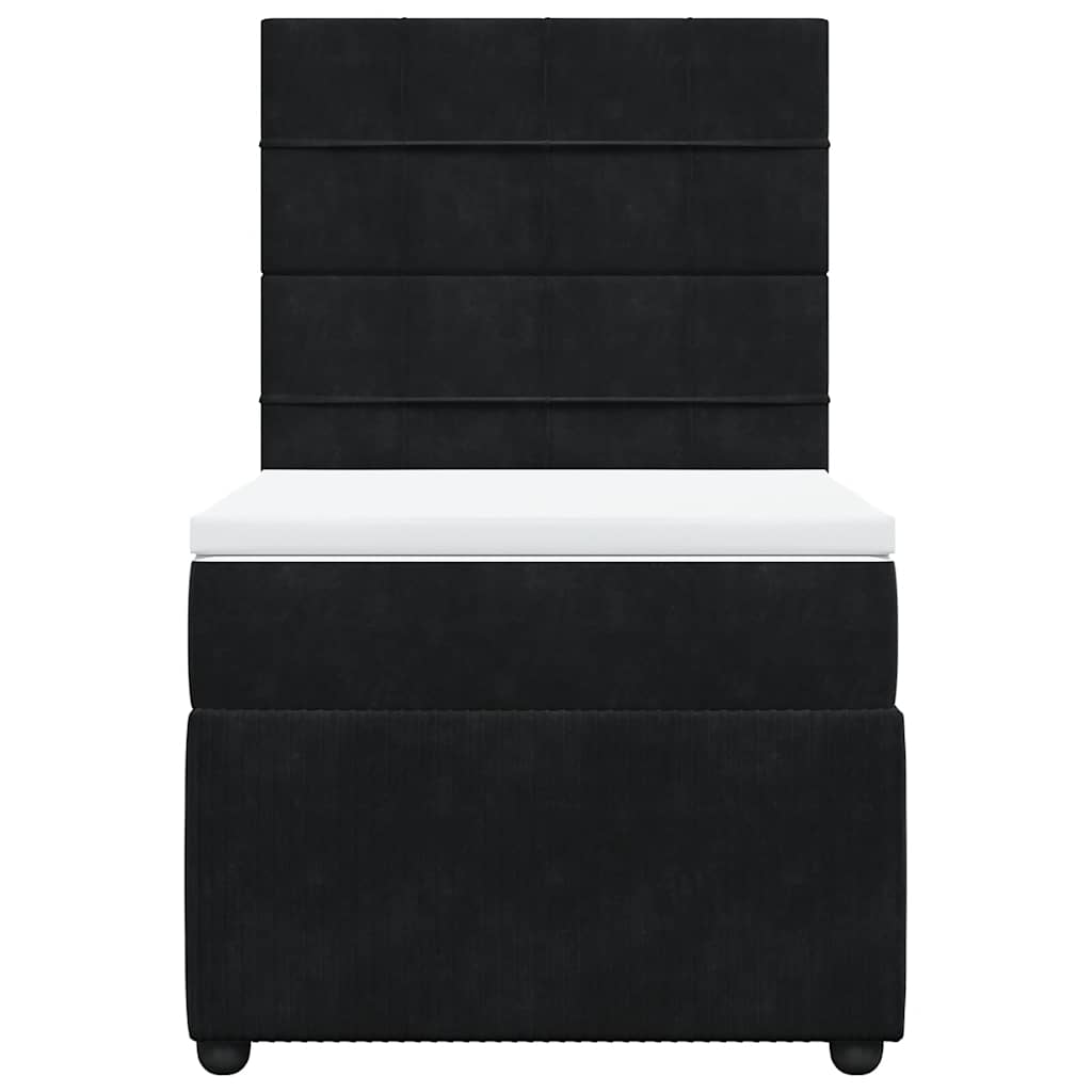 Box spring krevet s madracem crni 80 x 200 cm baršunasti