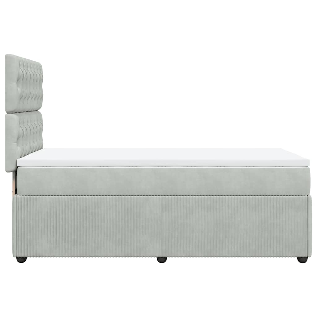 Box spring krevet s madracem svjetlosivi 80 x 200 cm baršunasti