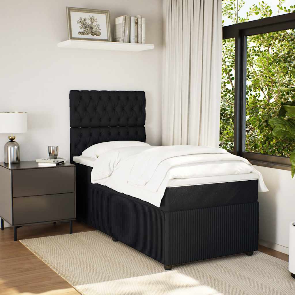Box spring krevet s madracem crni 80 x 200 cm baršunasti