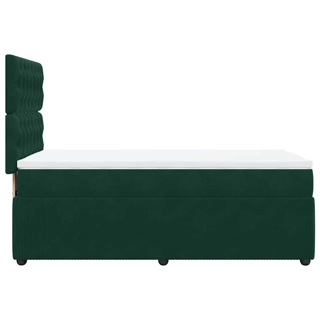 Box spring krevet s madracem tamnozeleni 80 x 200 cm baršunasti