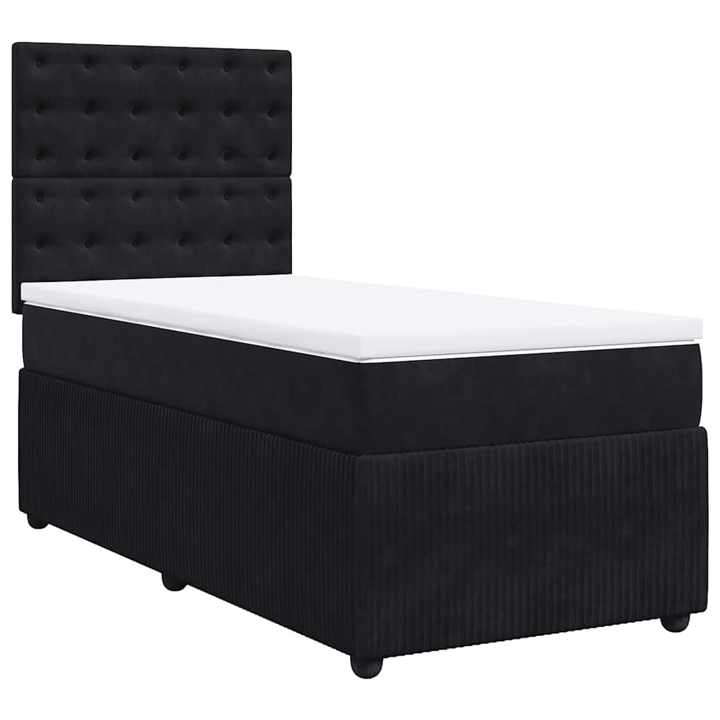 Box spring krevet s madracem crni 80 x 200 cm baršunasti