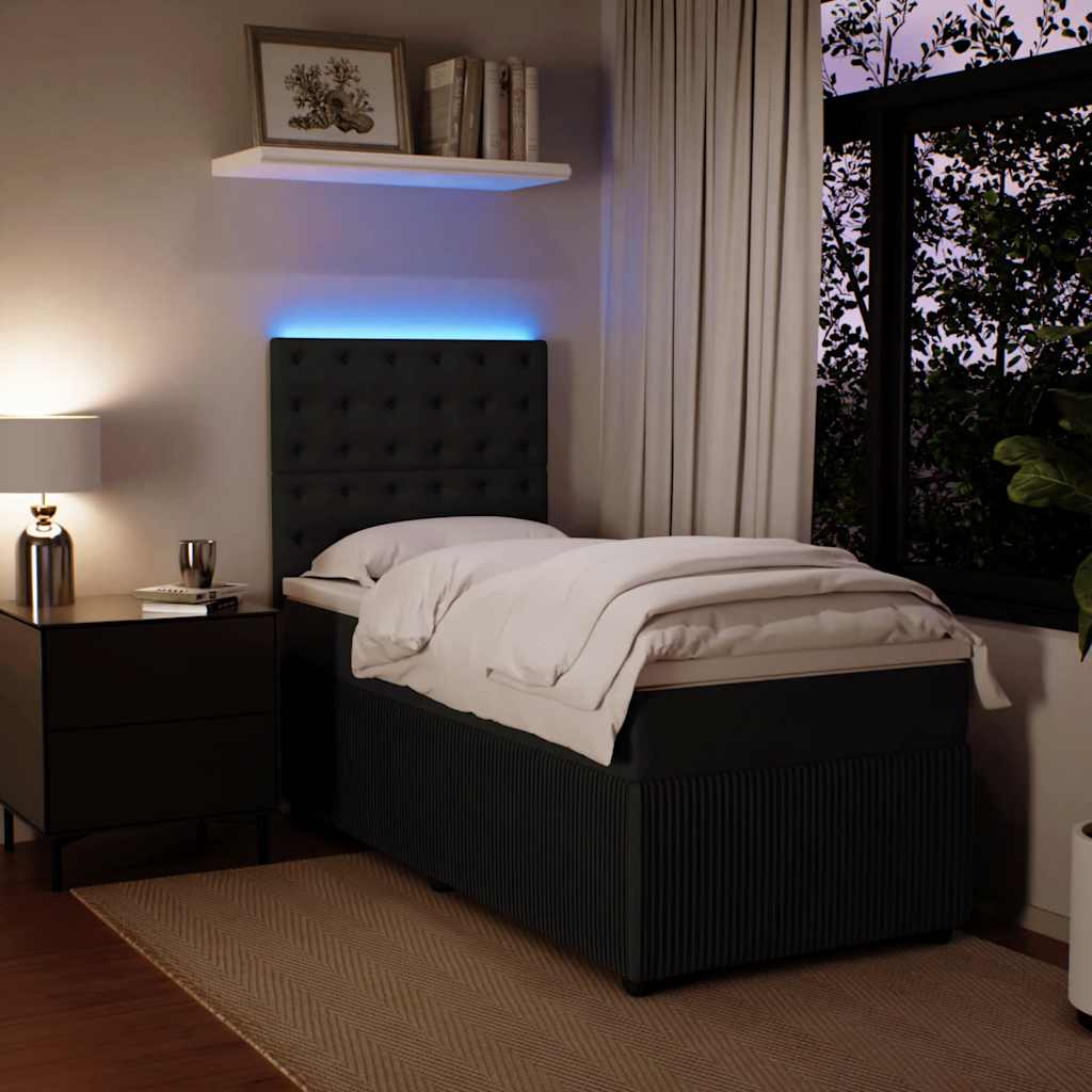 Box spring krevet s madracem crni 80 x 200 cm baršunasti