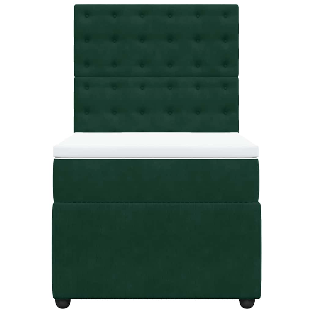 Box spring krevet s madracem tamnozeleni 80 x 200 cm baršunasti