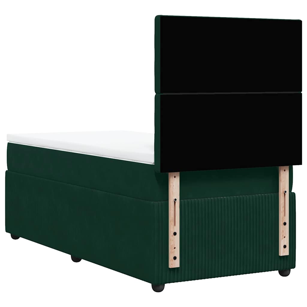 Box spring krevet s madracem tamnozeleni 80 x 200 cm baršunasti