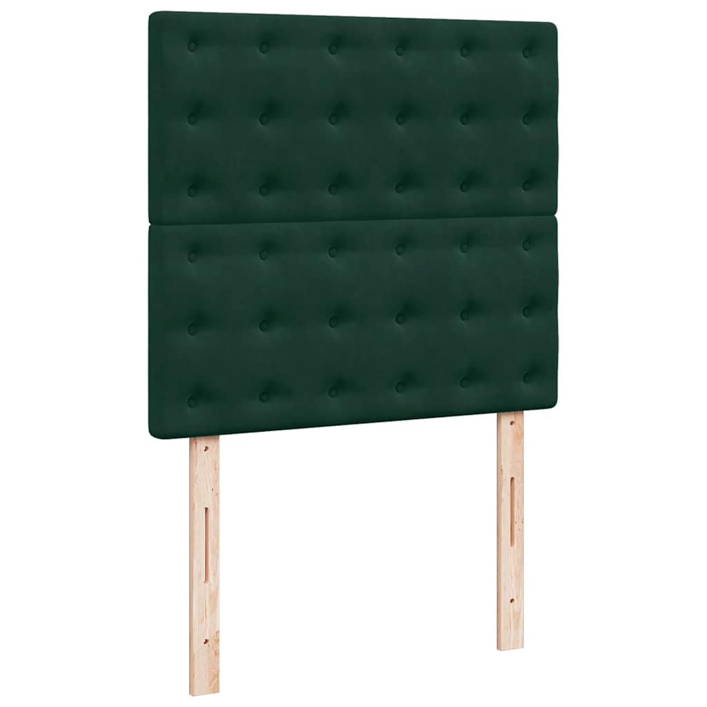 Box spring krevet s madracem tamnozeleni 80 x 200 cm baršunasti