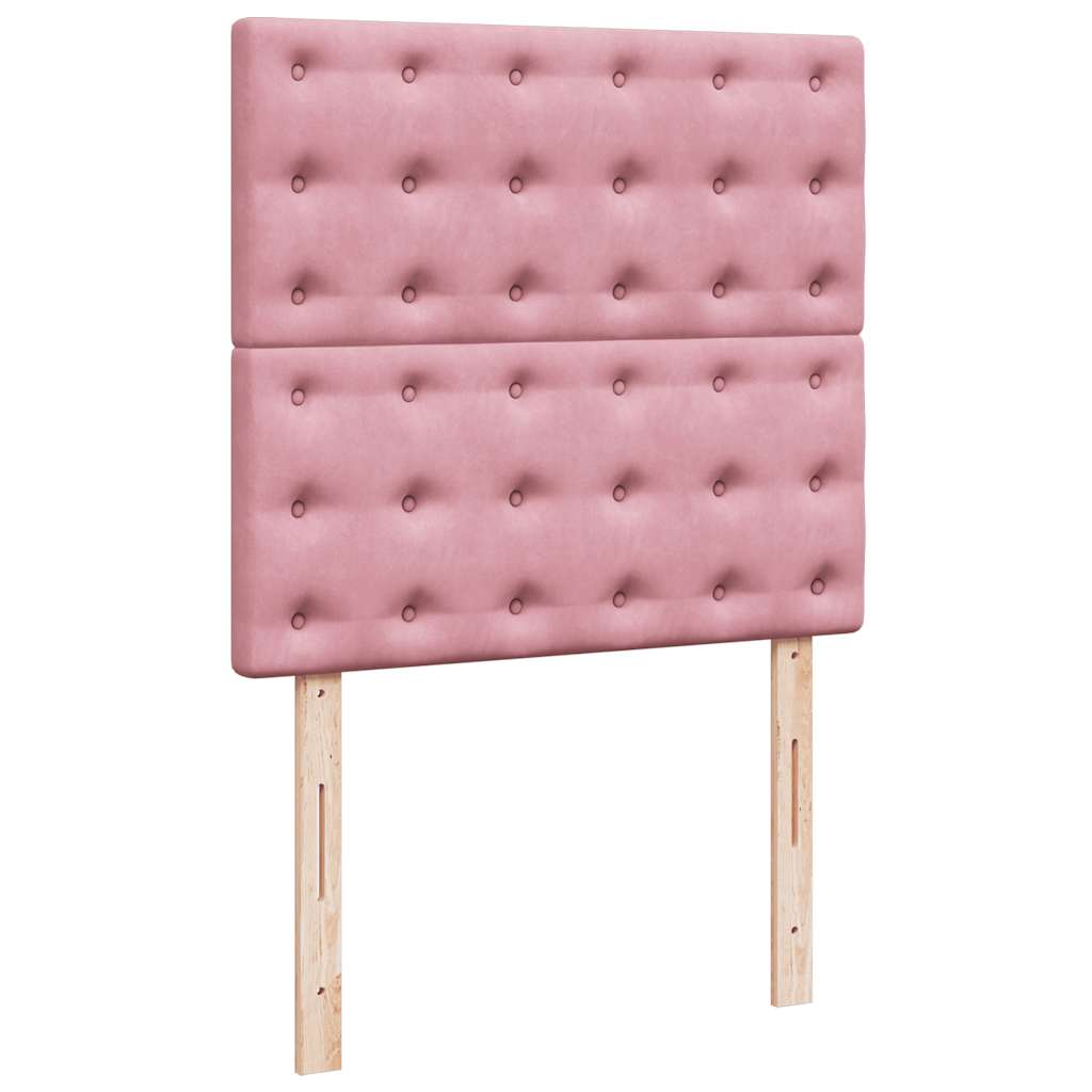 Box spring krevet s madracem ružičasti 80 x 200 cm baršunasti