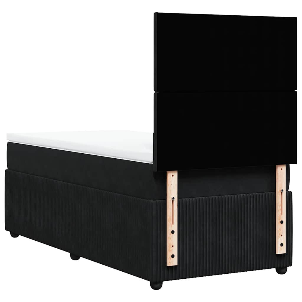 Box spring krevet s madracem crni 90x190 cm baršunasti