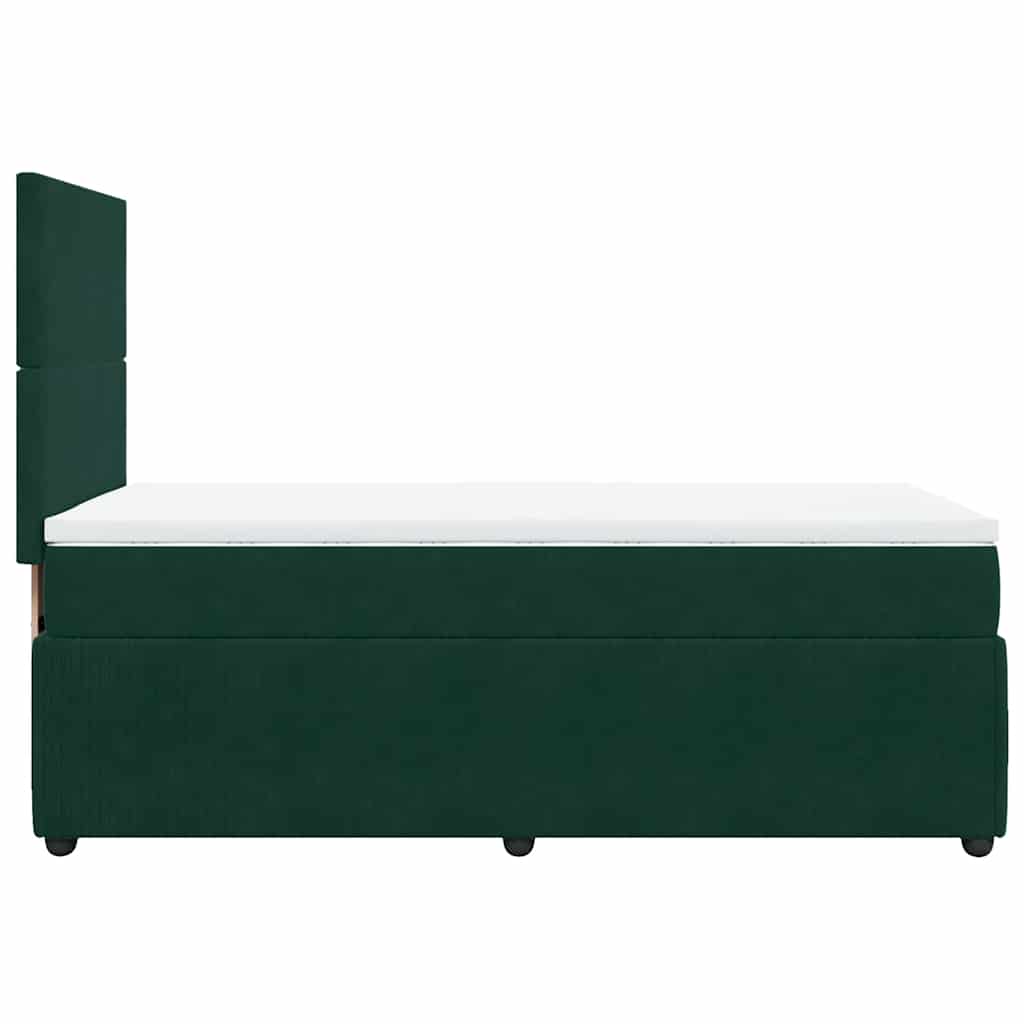 Box spring krevet s madracem tamnozeleni 90x190 cm baršunasti