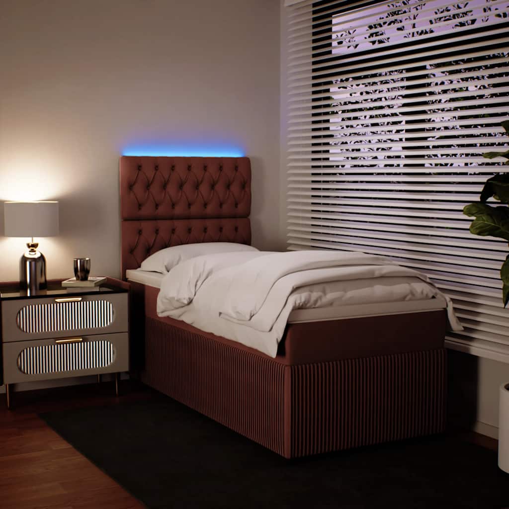 Box spring krevet s madracem ružičasti 90x190 cm baršunasti