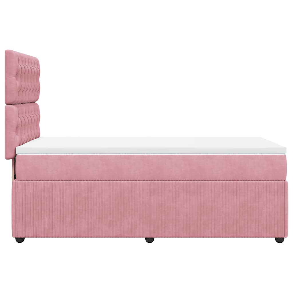 Box spring krevet s madracem ružičasti 90x190 cm baršunasti