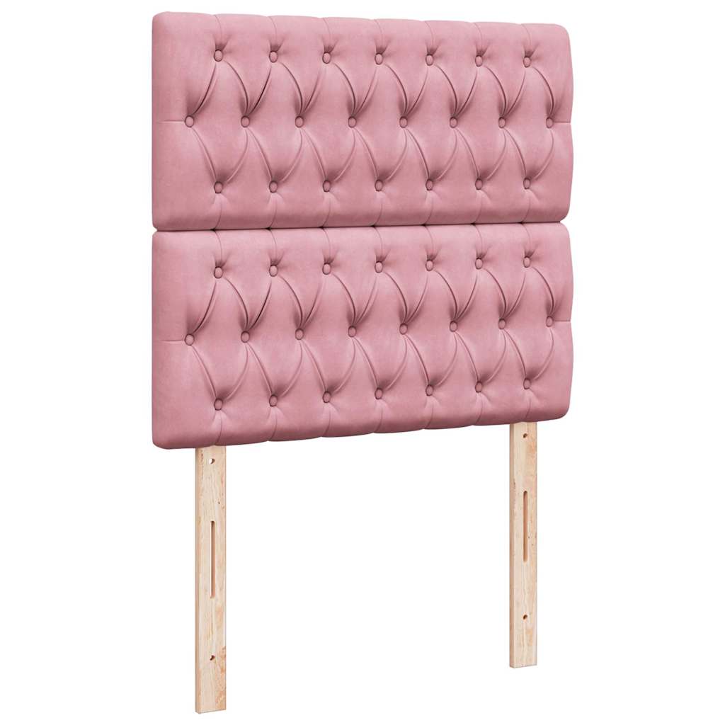 Box spring krevet s madracem ružičasti 90x190 cm baršunasti