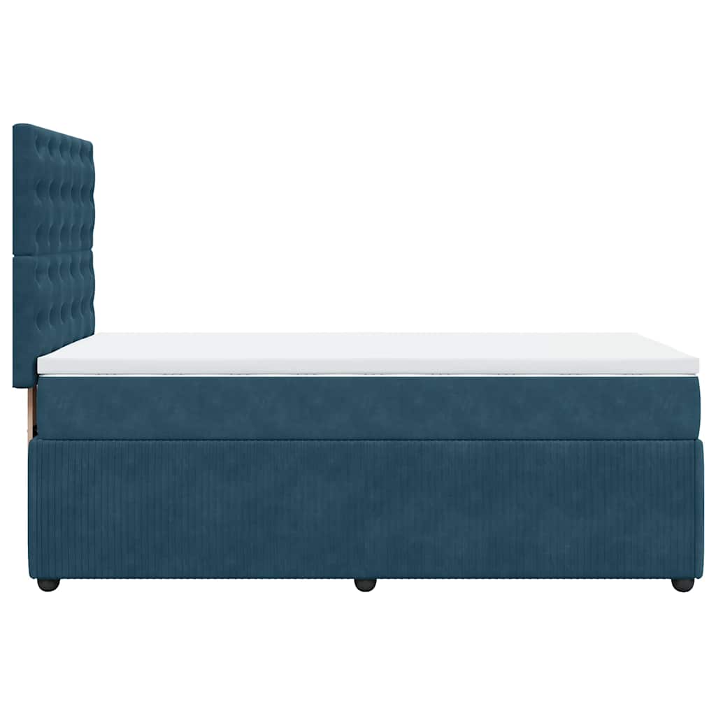 Box spring krevet s madracem plavi 90x190 cm baršunasti