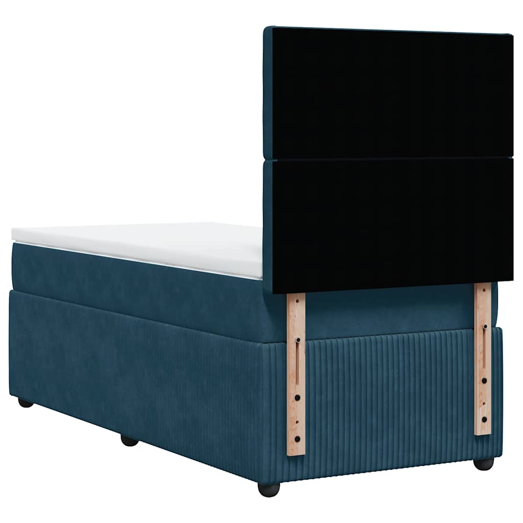Box spring krevet s madracem plavi 90x190 cm baršunasti