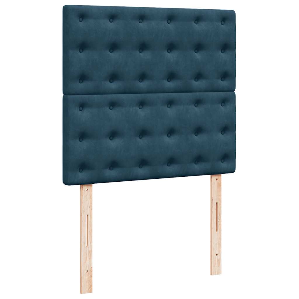 Box spring krevet s madracem plavi 90x190 cm baršunasti