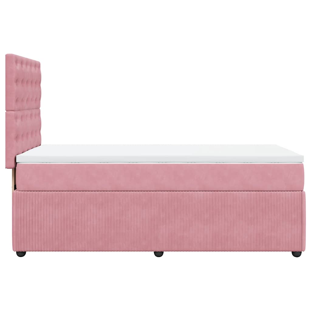Box spring krevet s madracem ružičasti 90x190 cm baršunasti