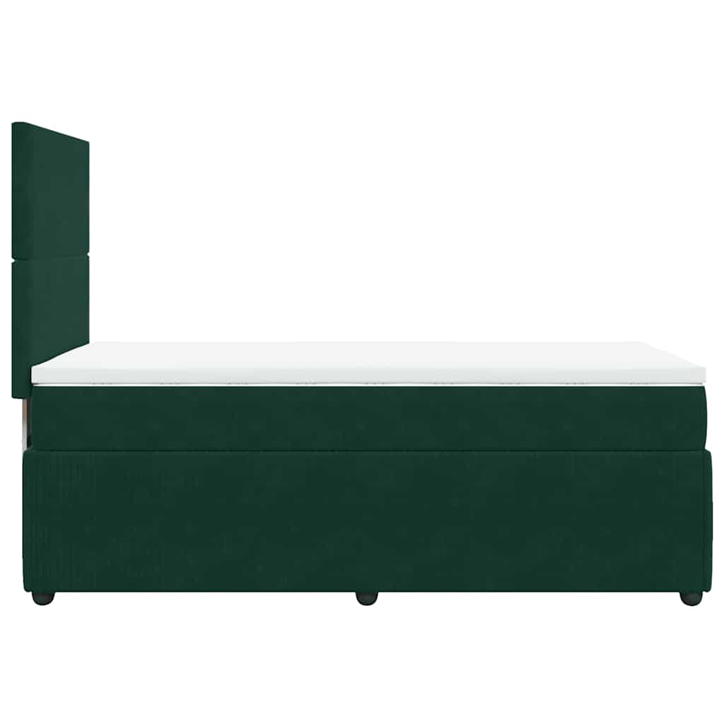 Box spring krevet s madracem tamnozeleni 90x200 cm baršunasti