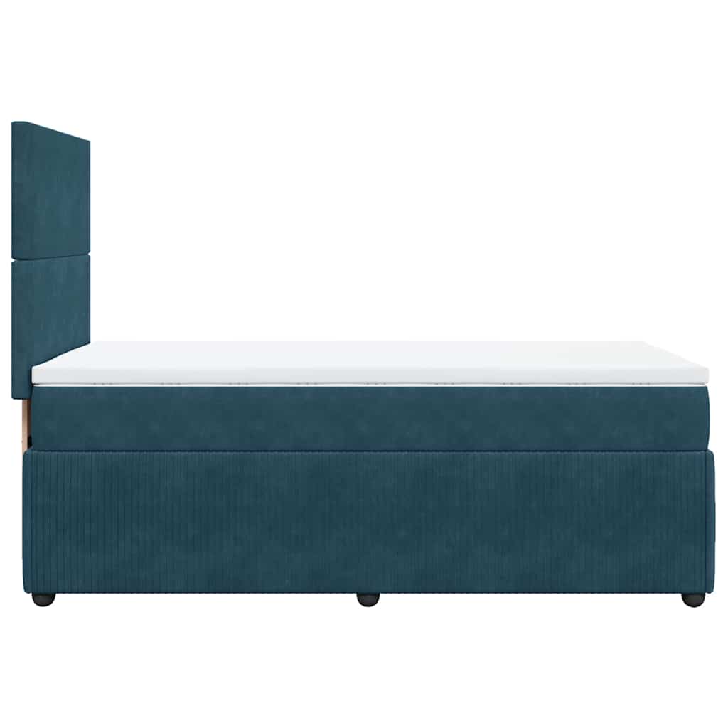 Box spring krevet s madracem plavi 90x200 cm baršunasti