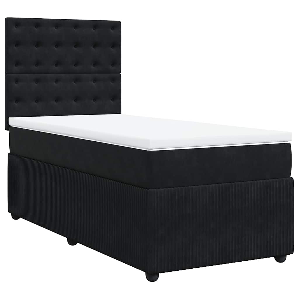 Box spring krevet s madracem crni 90x200 cm baršunasti