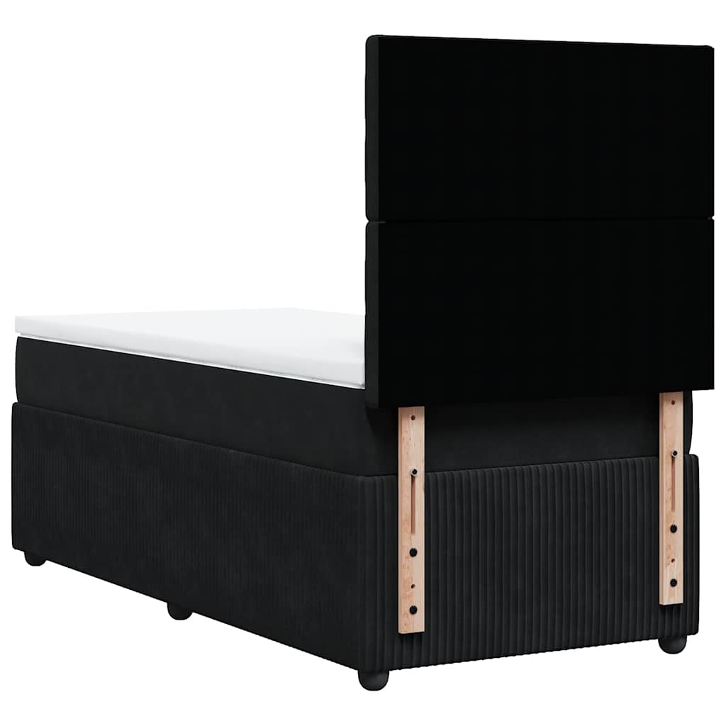 Box spring krevet s madracem crni 90x200 cm baršunasti