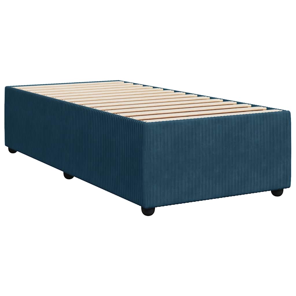 Box spring krevet s madracem plavi 90x200 cm baršunasti