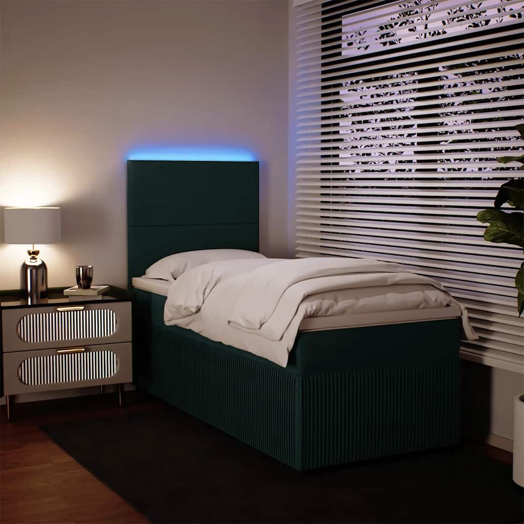 Box spring krevet s madracem tamnozeleni 100x200 cm baršunasti