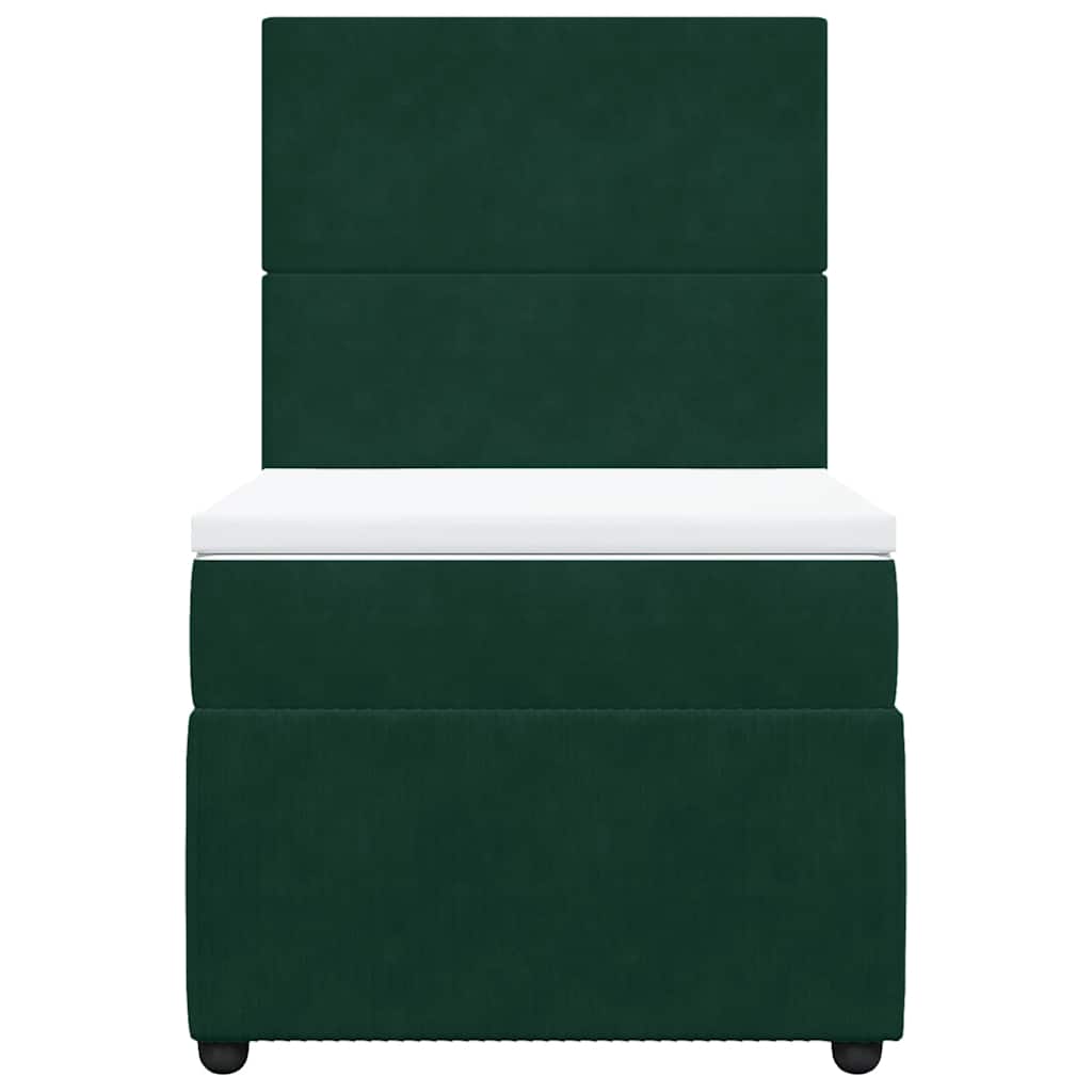 Box spring krevet s madracem tamnozeleni 100x200 cm baršunasti