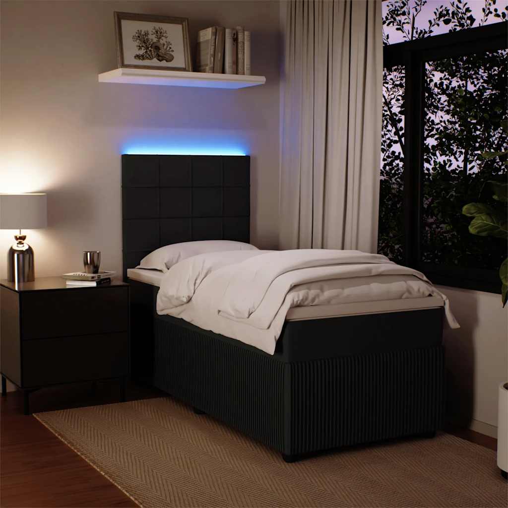 Box spring krevet s madracem crni 100x200 cm baršunasti
