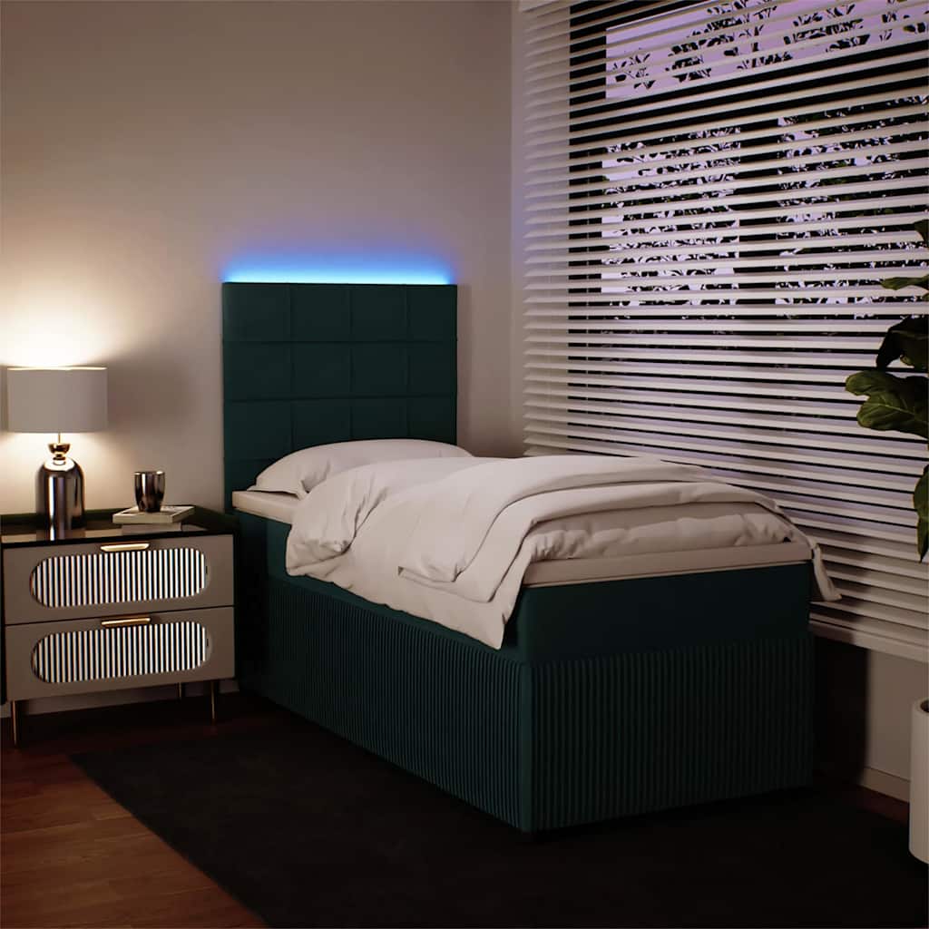 Box spring krevet s madracem tamnozeleni 100x200 cm baršunasti