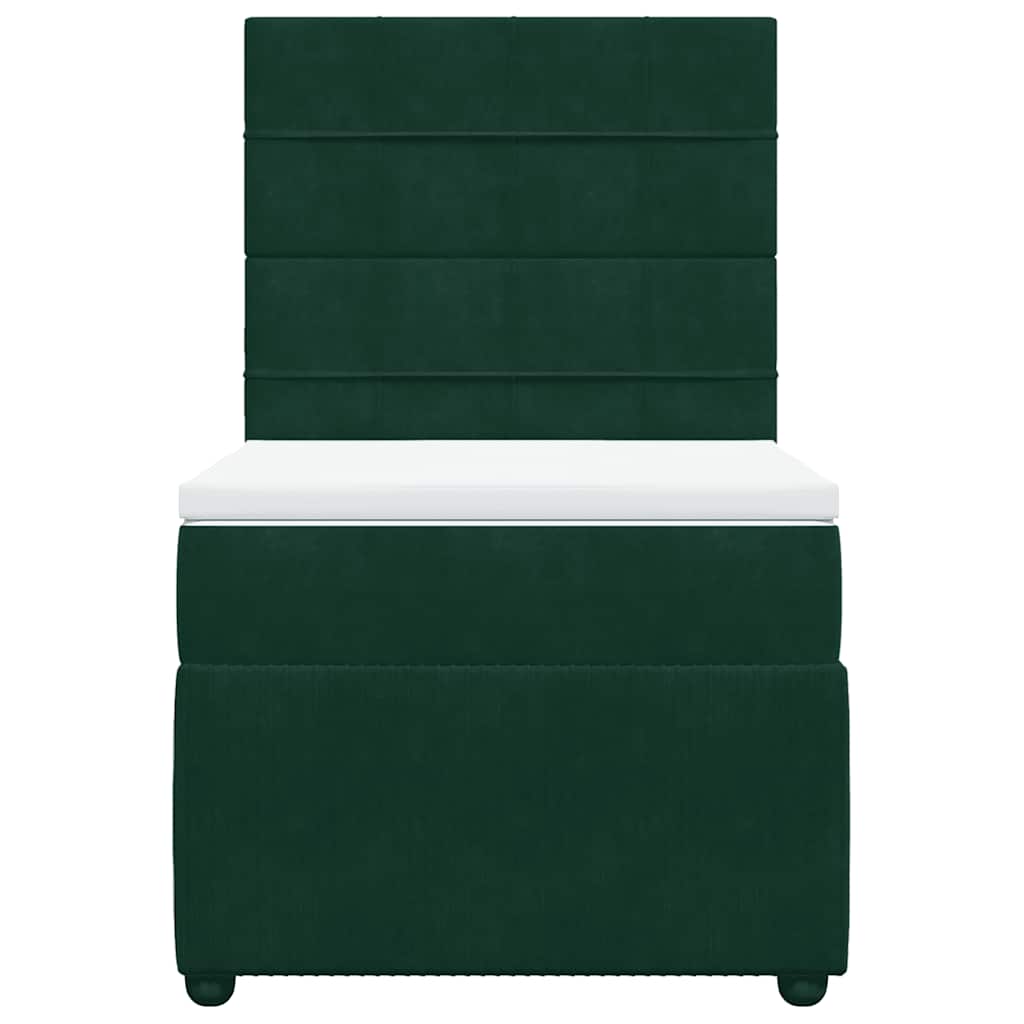 Box spring krevet s madracem tamnozeleni 100x200 cm baršunasti