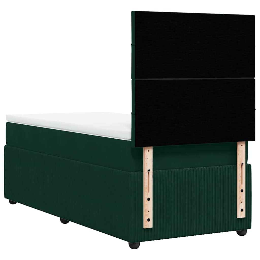 Box spring krevet s madracem tamnozeleni 100x200 cm baršunasti