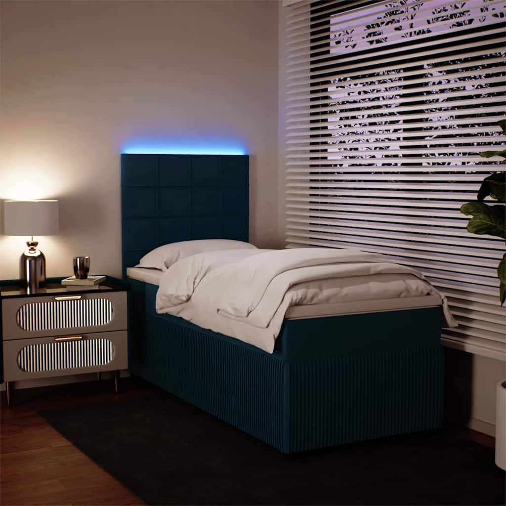 Box spring krevet s madracem plavi 100x200 cm baršunasti