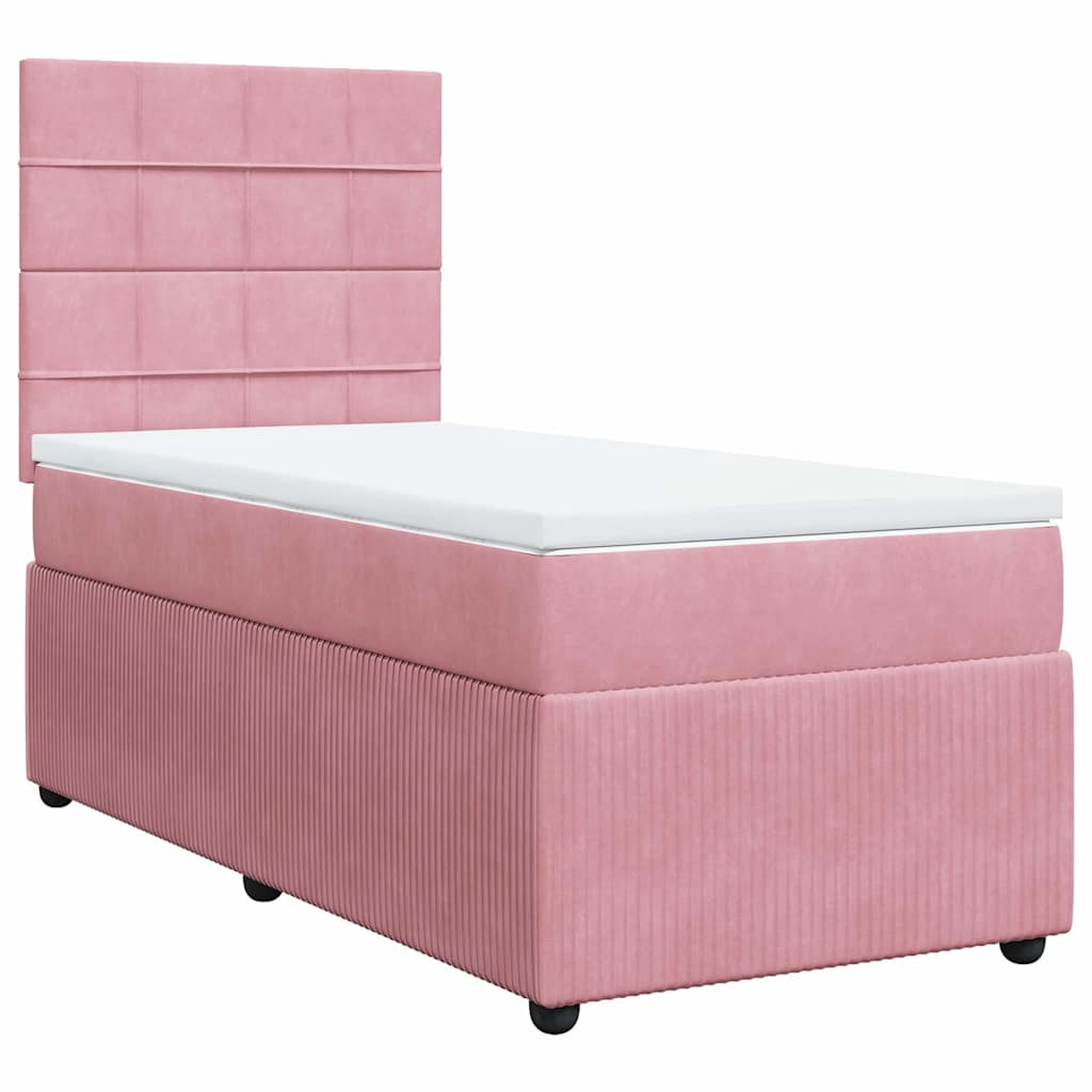 Box spring krevet s madracem ružičasti 100x200 cm baršunasti