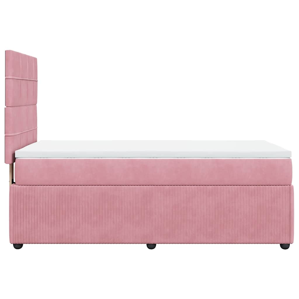 Box spring krevet s madracem ružičasti 100x200 cm baršunasti