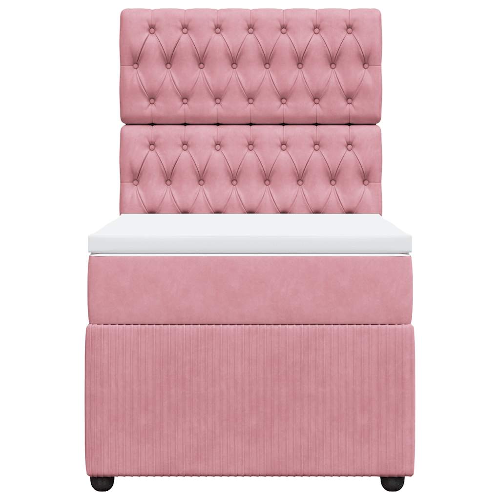 Box spring krevet s madracem ružičasti 100x200 cm baršunasti