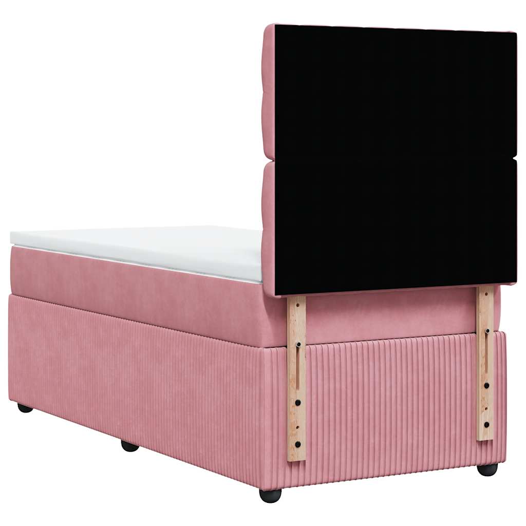 Box spring krevet s madracem ružičasti 100x200 cm baršunasti