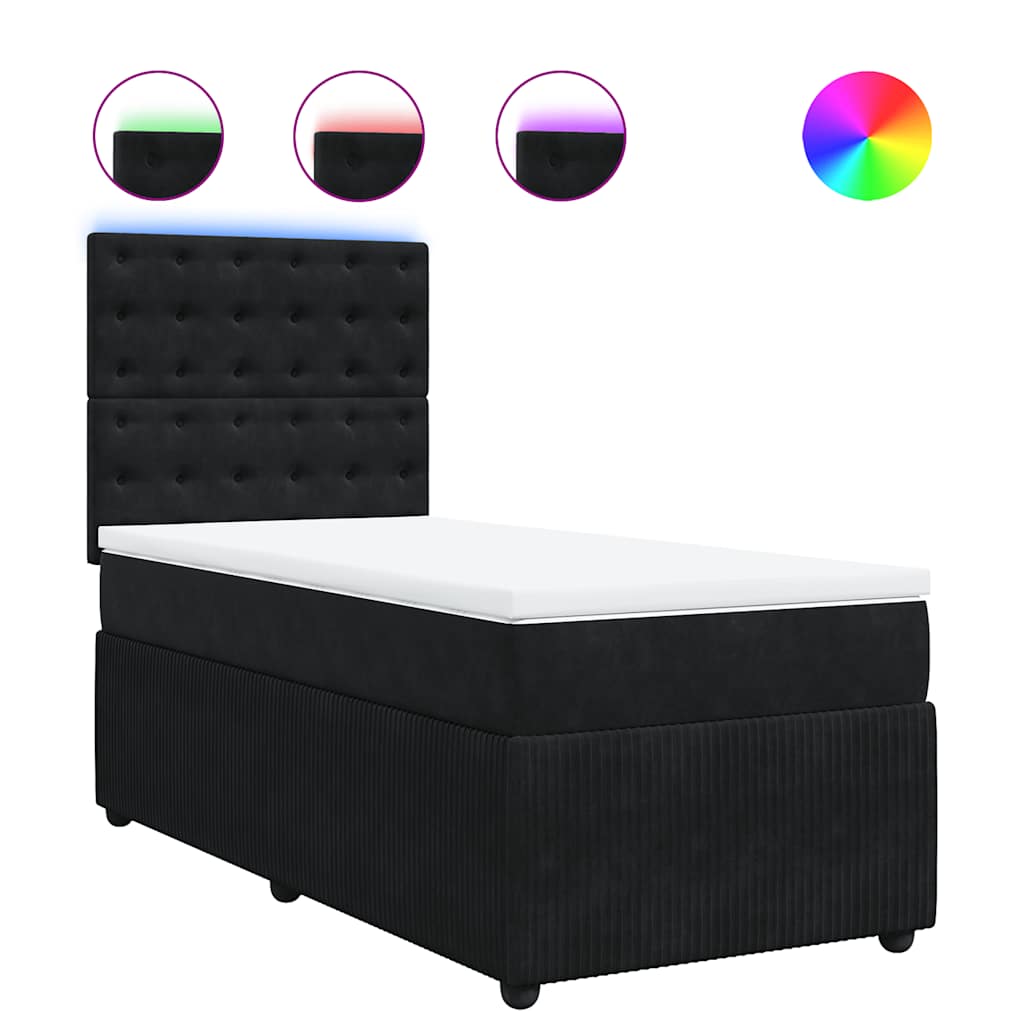 Box spring krevet s madracem crni 100x200 cm baršunasti