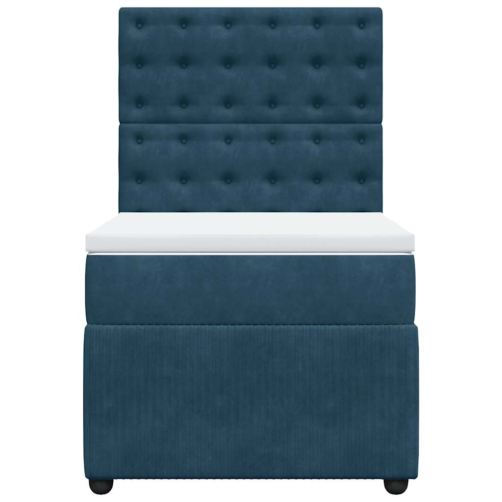 Box spring krevet s madracem plavi 100x200 cm baršunasti