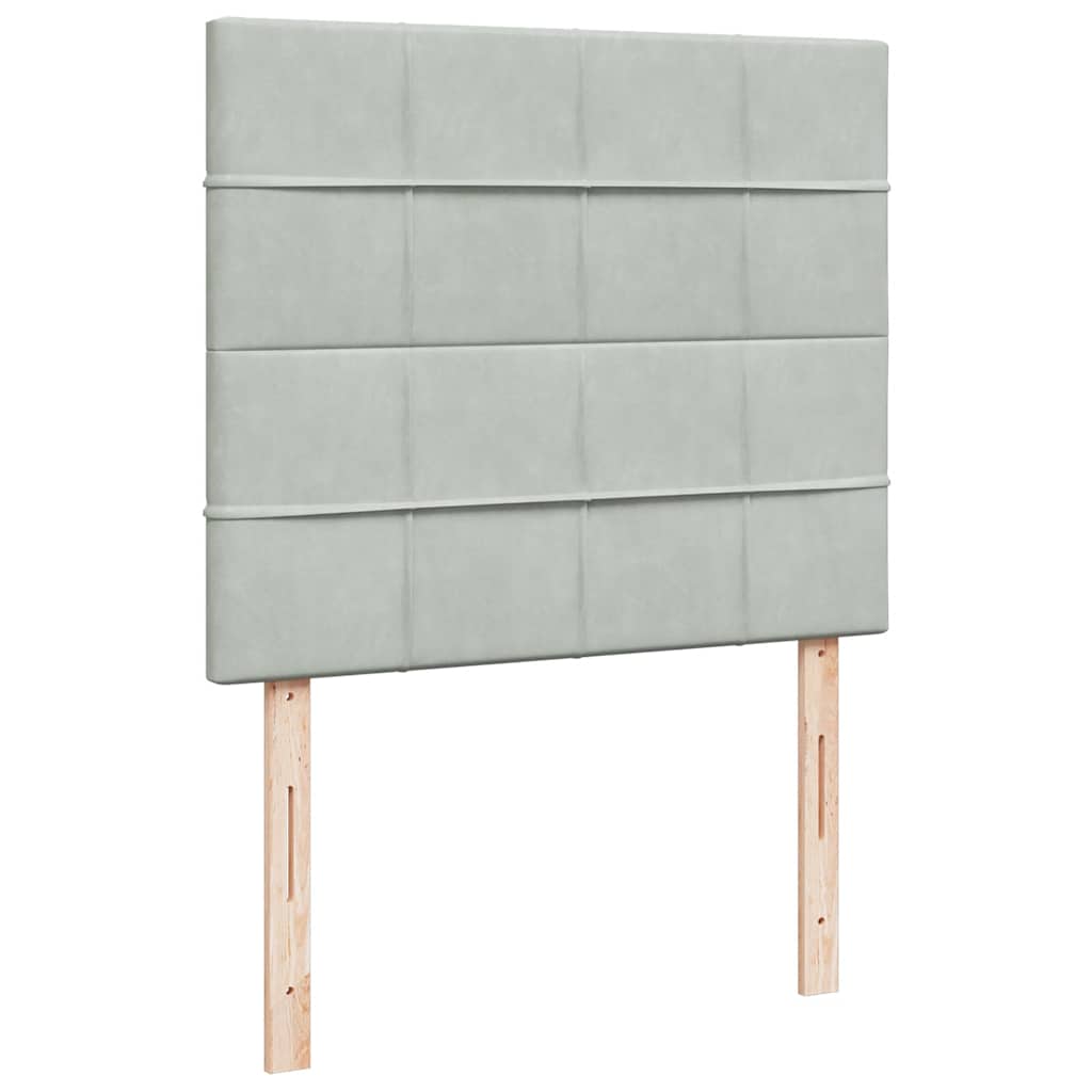 Krevet s oprugama i madracem svjetlosivi 120x190 cm baršunasti