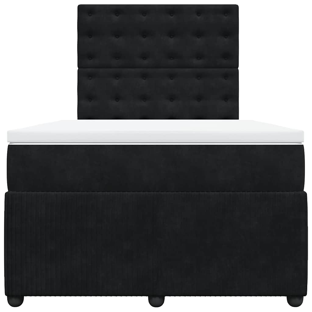 Krevet box spring s madracem crni 120 x 190 cm baršunasti