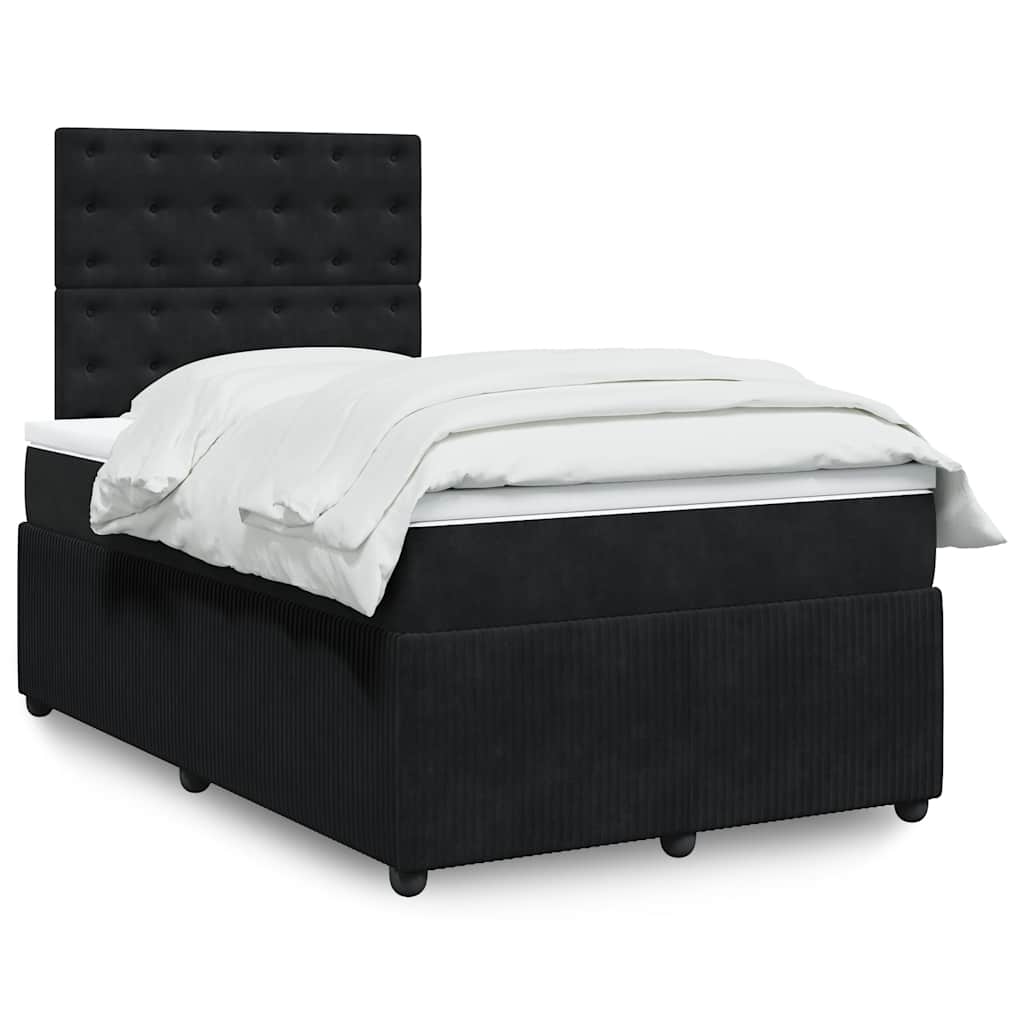 Krevet box spring s madracem crni 120 x 190 cm baršunasti