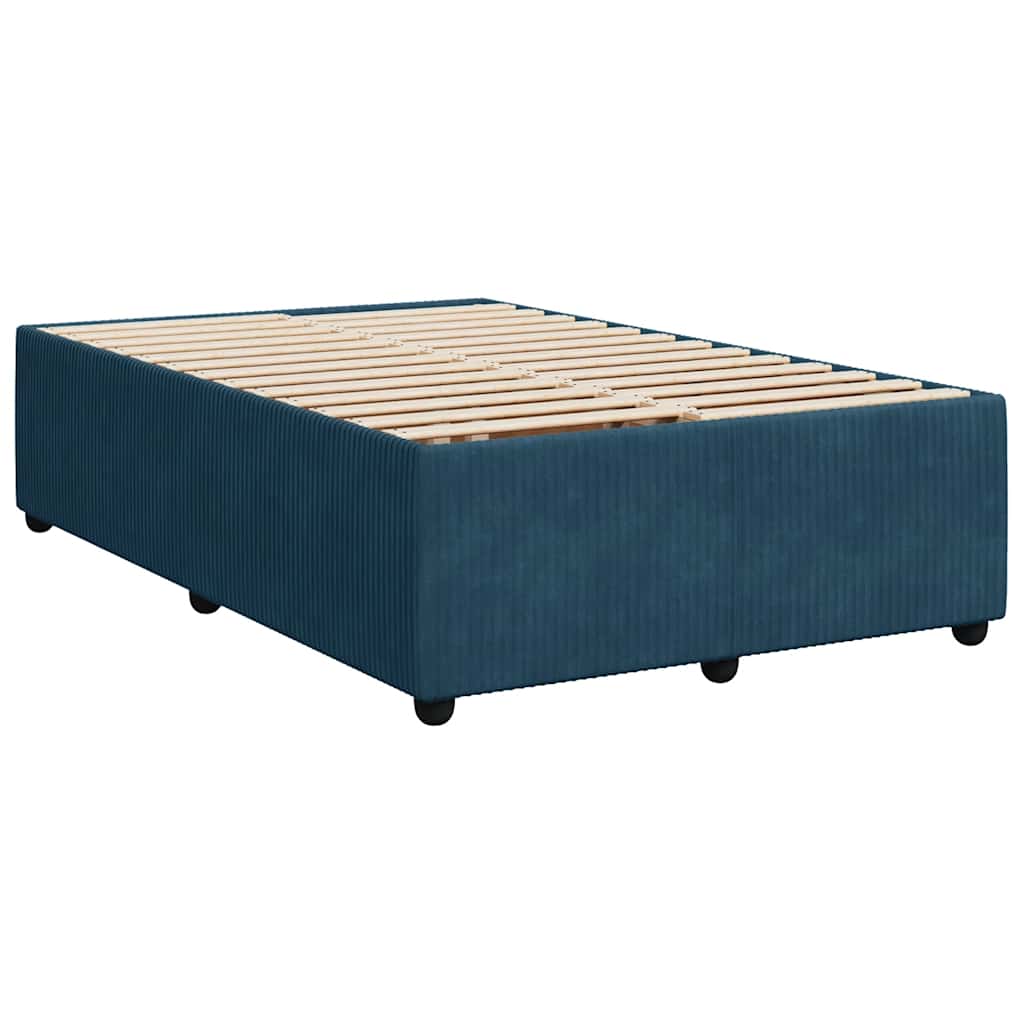 Krevet s oprugama i madracem plavi 120 x 190 cm baršun