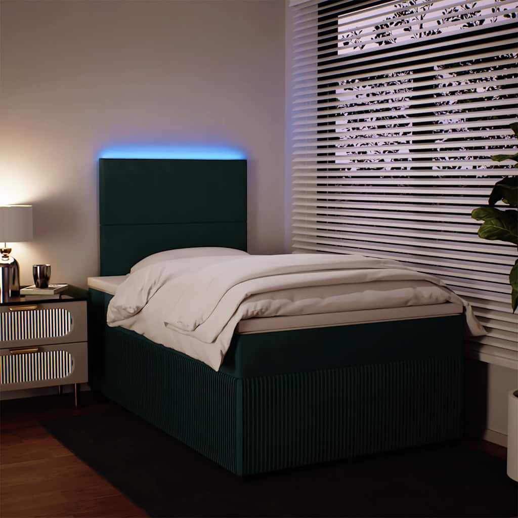 Box spring krevet s madracem tamnozeleni 120x200 cm baršunasti