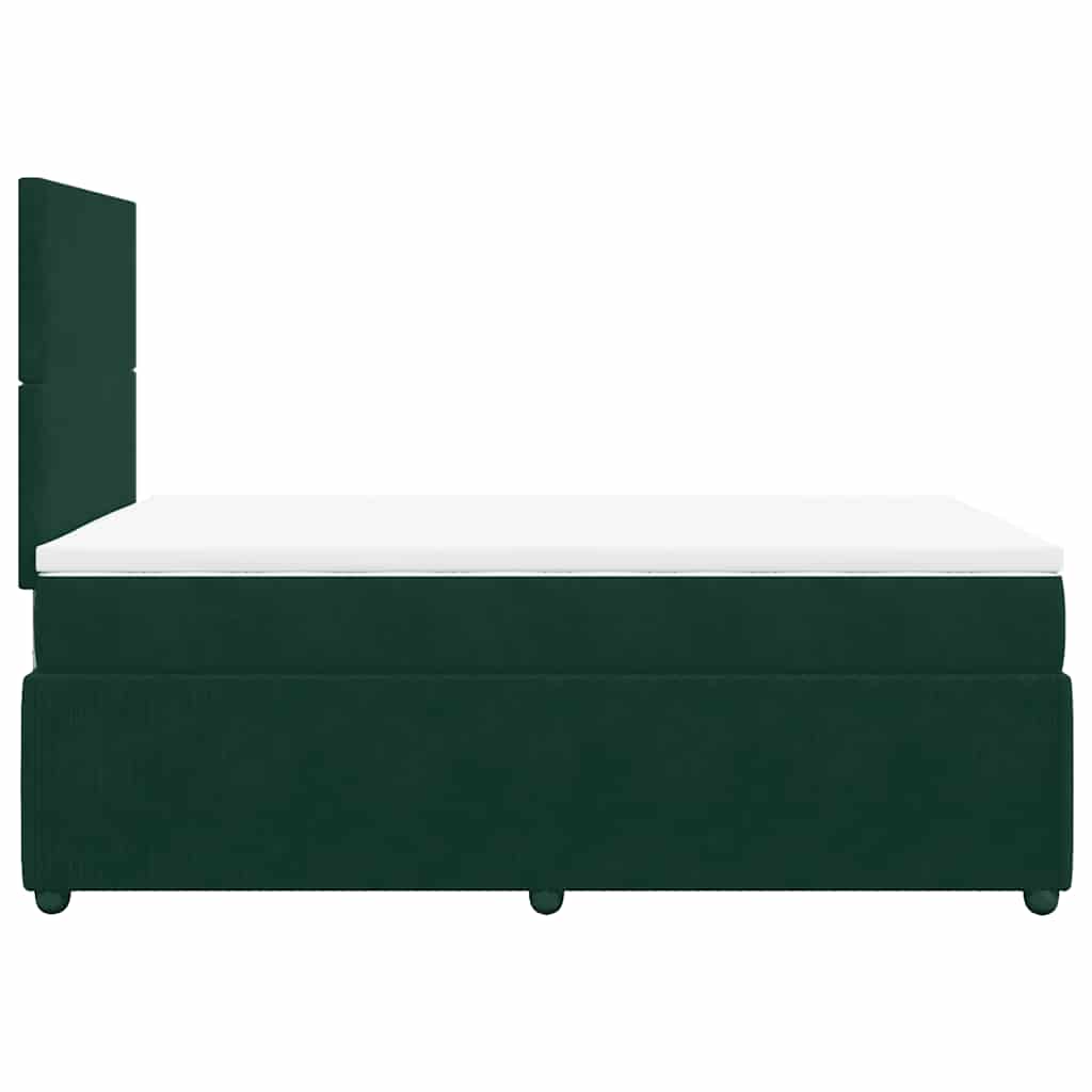 Box spring krevet s madracem tamnozeleni 120x200 cm baršunasti