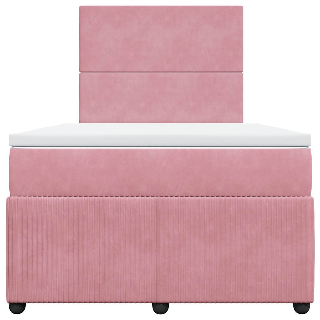 Box spring krevet s madracem ružičasti 120 x 200 cm baršunasti