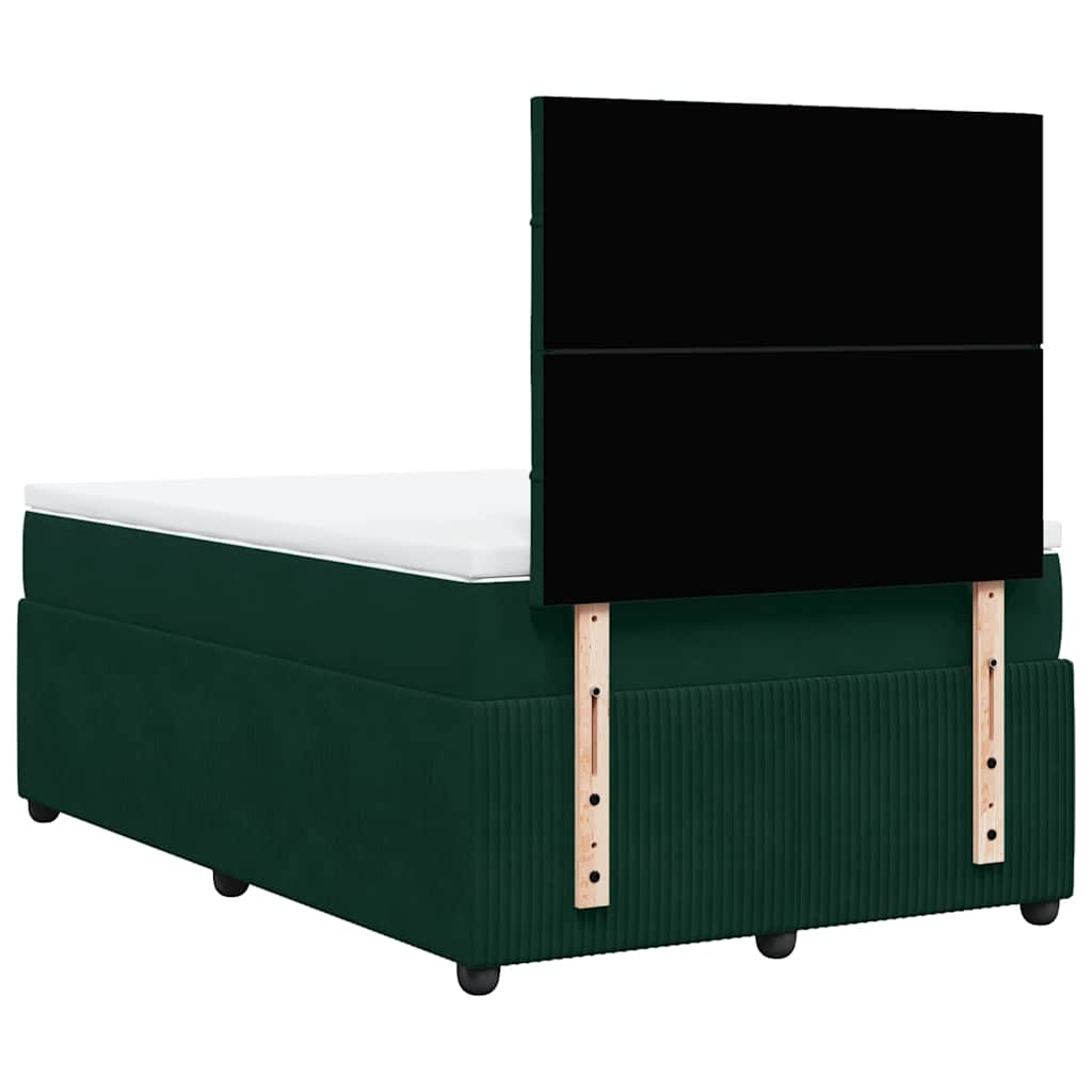 Box spring krevet s madracem tamnozeleni 120x200 cm baršunasti